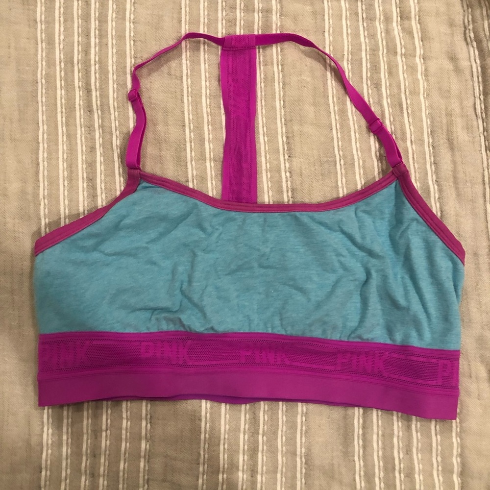 PINK blue and pink lounge bra